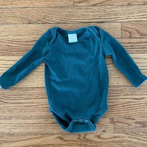 12-18 month dark green ribbed knit onesie